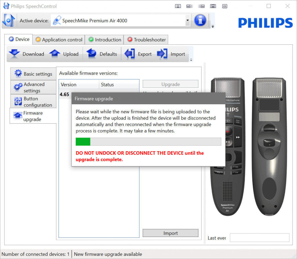 SpeechMike firmware upgrade 05