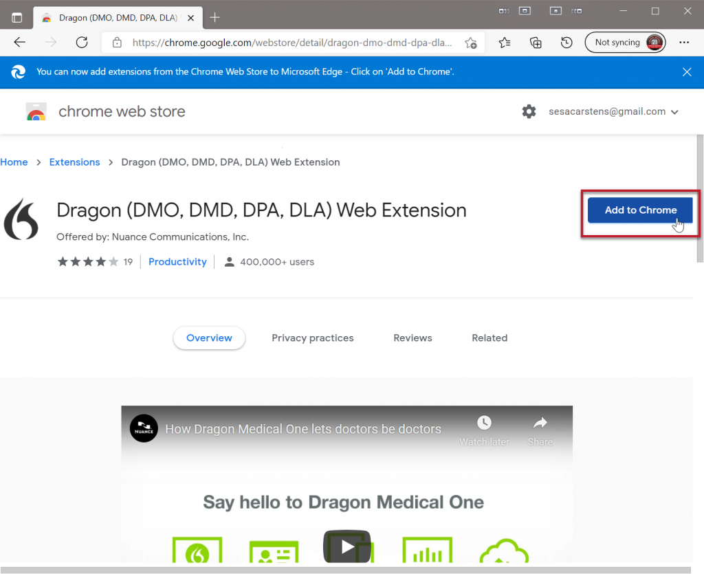 Installing Google Chrome's DMO Extension in Microsoft Edge