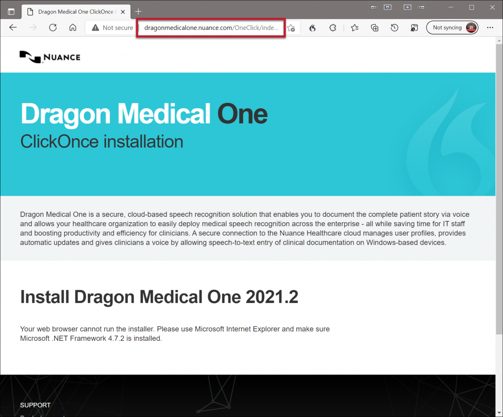 Quickly load Dragon Medical One Extension for Microsoft Edge