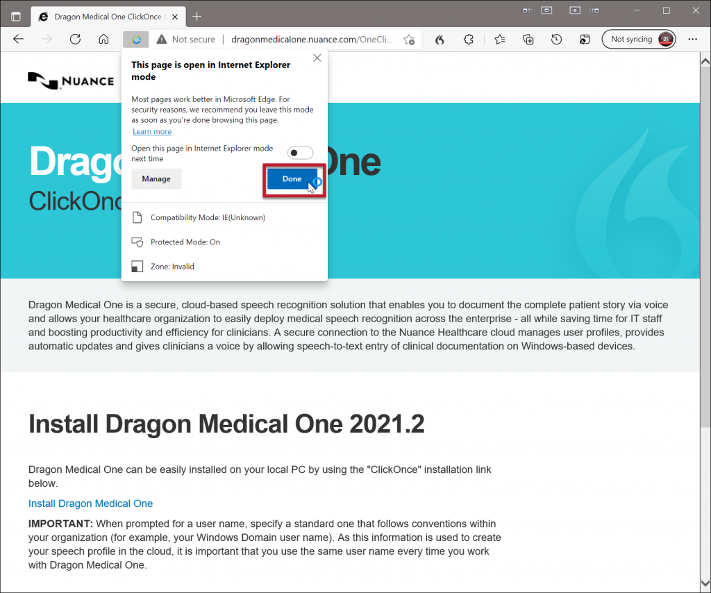 Quickly load Dragon Medical One Extension for Microsoft Edge