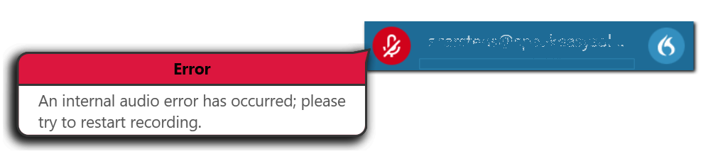 Dragon Medical One Internal Audio error