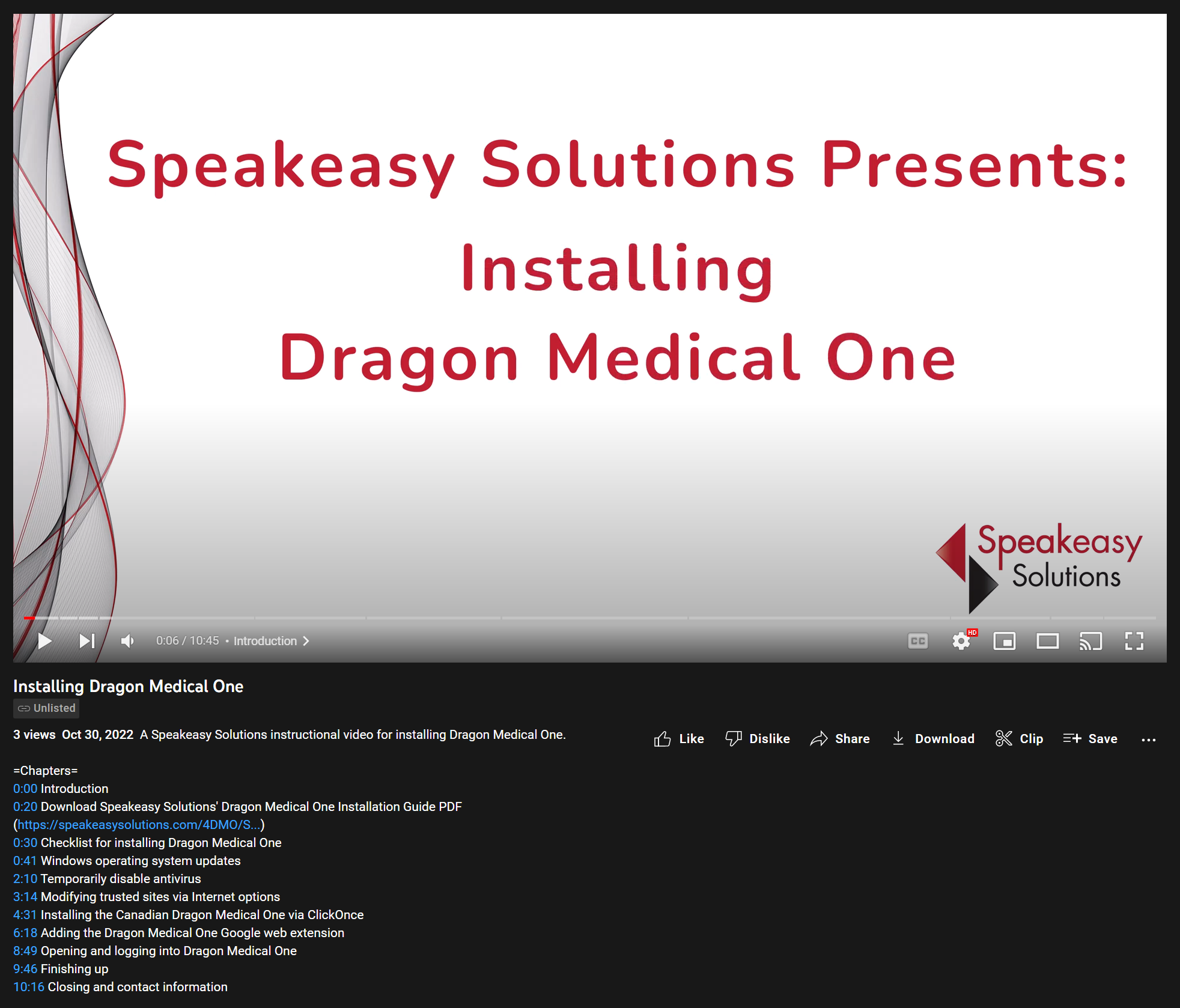 Installing Dragon Medical One Video